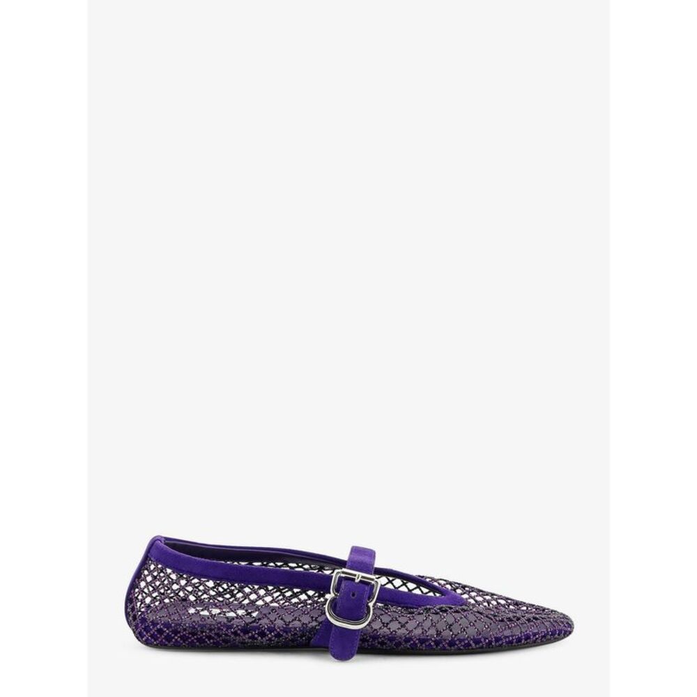 Alaia Women Ballerine Flat Mesh Ballerinas With Rhinestone Detail